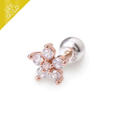 #50% off new items<br> <font color="red">♣Garden series♣14k gold★Same day shipping★</font><br> Stunning Flower Piercing<br> CEA0025