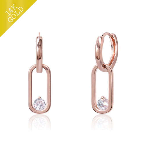 #Daily Sale★<br> <font color="red">14k gold★Same-day shipping★</font><br> Klossia One Touch Ring Earring<br> EA2433