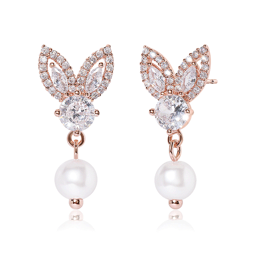 #50% off new items<br> <font color="red">14k GF★</font><br> Inia pearl olive earring<br> EA3071 Korea