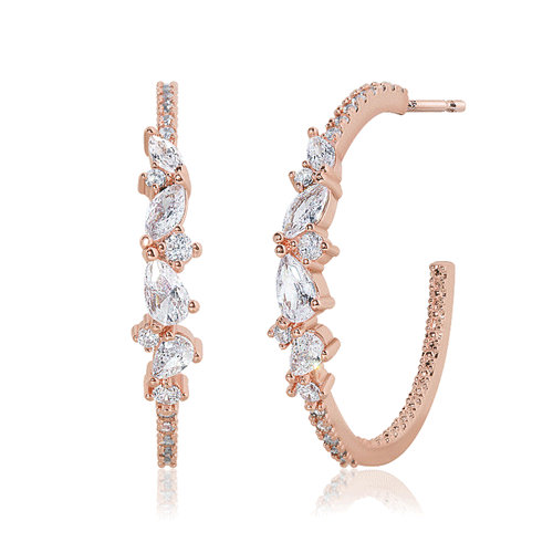 #50% off new items<br> <font color="red">14k GF★</font><br> Riata Crystal Half Ring Earring<br> EA3070
