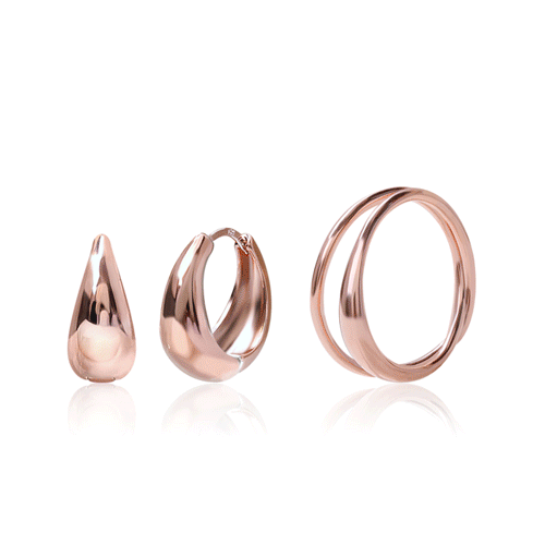 #Spring Regular Sale★+Free Shipping<BR> <font color="red">14k gold★Same-day shipping★</font><br> Remy simple ring Earring+Ring<BR> SET0054 Korea