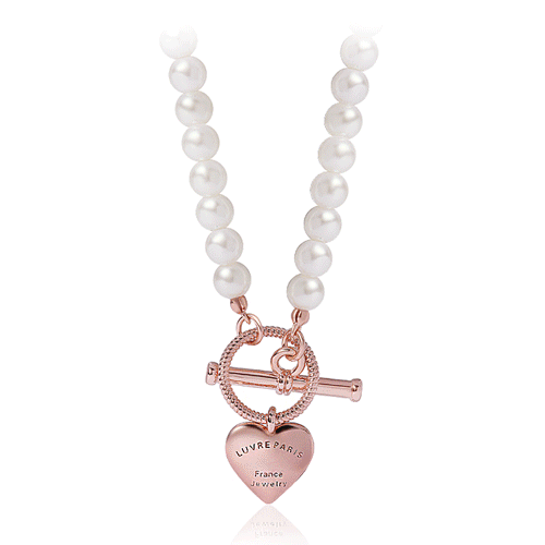 #Daily Sale★<br> <font color="red">★Same-day shipping★</font><br> Luvre plump heart pearl Necklace(5mm)<br> NA0575
