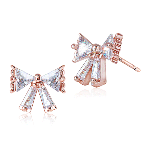 #Daily Sale★<br> <font color="red">14k GF★Same day shipping★</font><br> Taming Bowknot Crystal Earring<br> EA2987