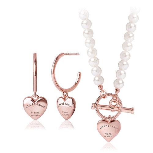 #Set Special Sale 68%+Free Shipping<br> <font color="red">14k GF★<br> Earring/Necklace SET</font><br> Luvre plump heart pearl SET SET0397