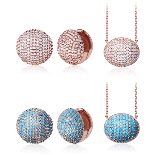 #Set Special Sale 64%+Free Shipping<br> <font color="red">14k GF★<br> Earring/Necklace SET</font><br> Miball Round SET SET0363