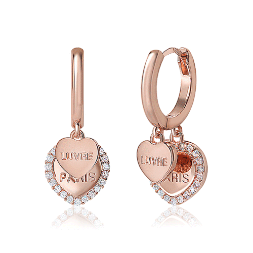 #Daily Sale★<br> <font color="red">14k gold★</font><br> Luvre Mini heart olive one touch ring Earring<br> EA3005 Korea