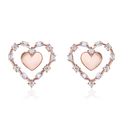 #50% off new items<br> <font color="red">14k GF★</font><br> phone room heart earring<br> EA3036