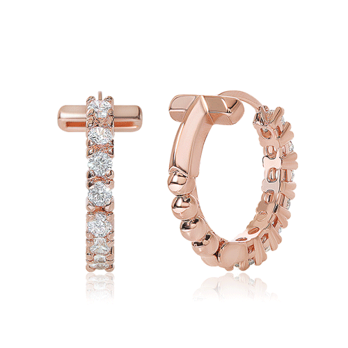 #New Arrival 57%<br> <font color="red">14k gold★</font><br> Gemini Double Sided One Touch Ring Earring<br> EA3049