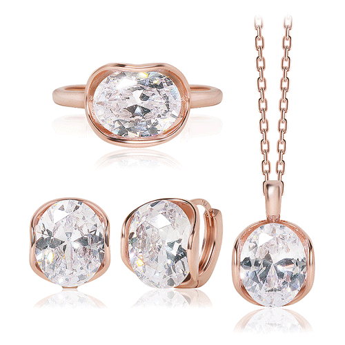 #Spring Regular Sale★+Free Shipping<br> <font color="red">14k gold★<br> Earring/Necklace/Ring SET</font><br> Mercury Crystal Set SET0130