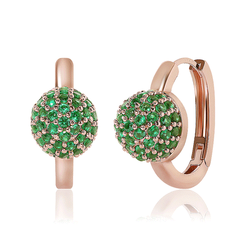 #50% off new items<br> <font color="red">14k gold★</font><br> Terrad Emerald One Touch Ring Earring<br> EA3067