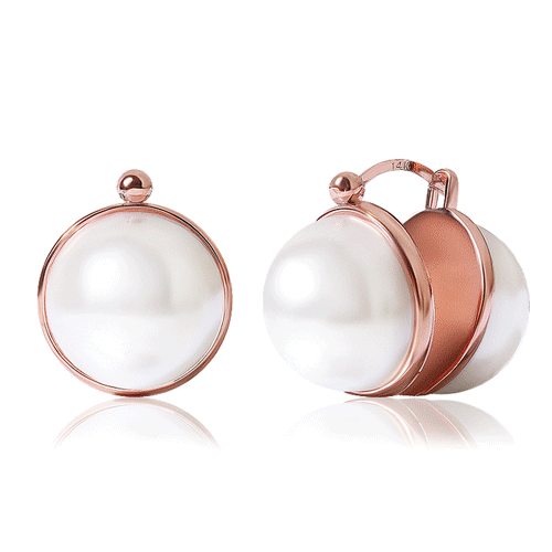 Summer limited special price★<br> <font color="red">14k gold★Same-day shipping★</font><br> Embryo pearl one touch ring earring (12mm)<br> EA2291
