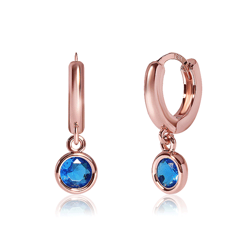 Daily Sale★<br> <font color="red">14k gold★</font><br> Blues Sapphire One Touch Ring Earring<BR> EA2299