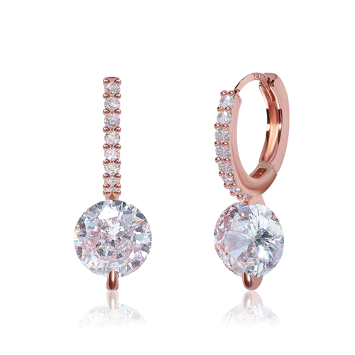 #Daily Sale★<BR> <FONT COLOR="RED">14k gold★</font><br> Diamond one stone ring earrings<br> EA0850 Korea