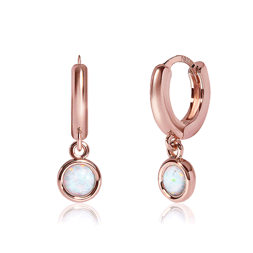 #Daily Sale★<br> <font color="red">14K gold★</font><br> Lime opal one touch ring earring<br> EA2939