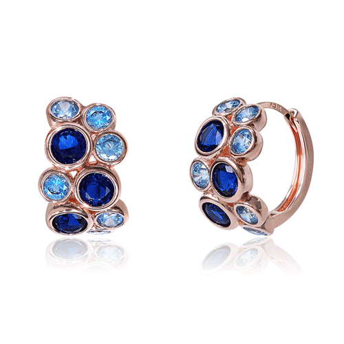 Daily Sale★<br> <font color="red">14k gold★</font><br> Latey Sapphire One Touch Ring Earring<br> EA2357