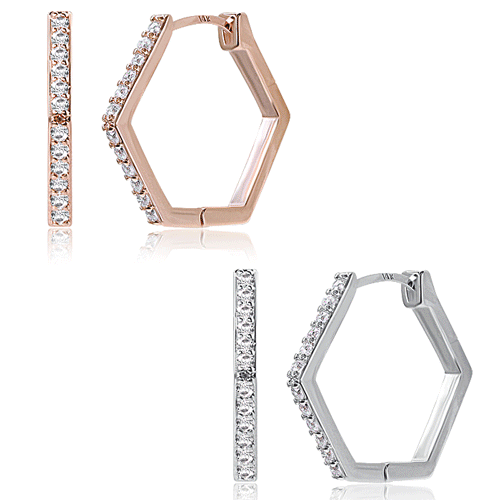 Daily Sale★<BR> <font color="red">14k gold★Same-day shipping★</font><BR> Dave Hexagon One Touch Ring Earrings<br> EA1478