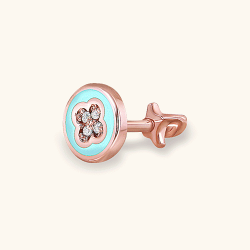 #FREE Shipping<br> <font color="red">All 14K gold★<br></font> minty clover piercing<br> CEA0014_B