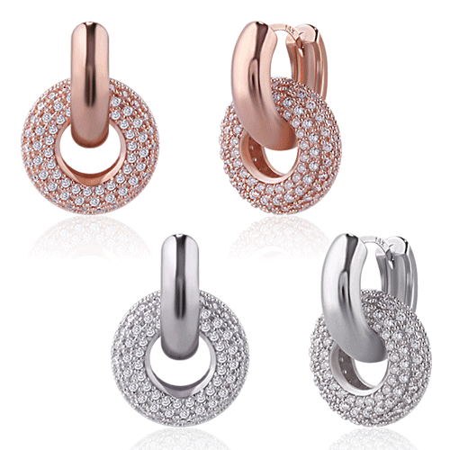 Daily Sale★<br> <font color="red">14k gold★</font><br> Able 2way one touch ring earring<br> EA2321