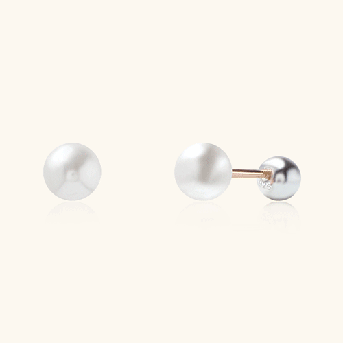 50% off new items<br> <font color="red">All 14k Gold+swarovski pearl★</font><br> Glory pearl piercing (5mm)<BR> EA2091