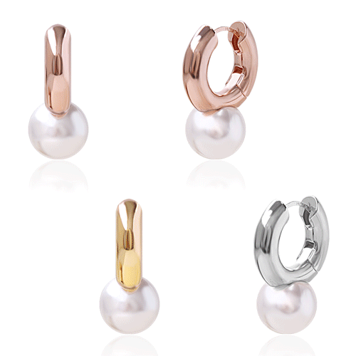 Daily Sale★<br> <font color="red">14k gold★Same-day shipping★</font><br> Shomei pearl one touch ring earring<br> EA2310
