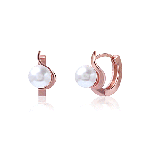 Daily Sale★<br> <font color="red">14k gold★Same-day shipping★</font><br> Shoe pearl one touch ring Earring (4mm)<BR> EA2105