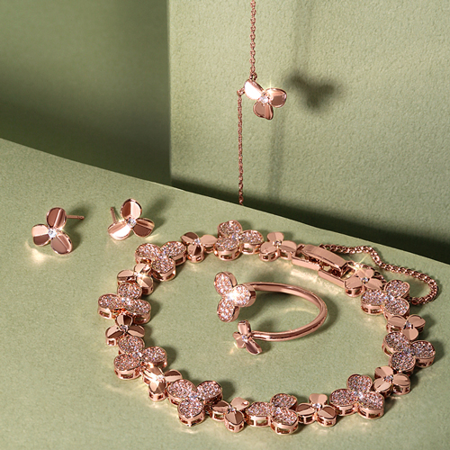 Set Special Sale 62%+Free Shipping<br> <font color="red">♣Garden Series♣14K★<br> Earring/Necklace/bracelet/Ring SET</font><br> Tier Clover SET SET0378