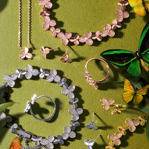 Set Special Sale 62%+Free Shipping<br> <font color="red">♣Garden Series♣14K★<br> Earring/Necklace/bracelet/Ring SET</font><br> Tier Clover SET SET0378