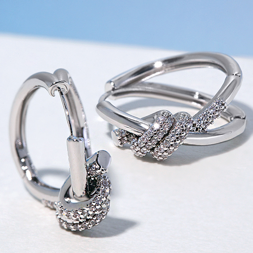 New 53%<br> <font color="red">14k gold★</font><br> Benda Knot One Touch Ring Earring<br> EA3069