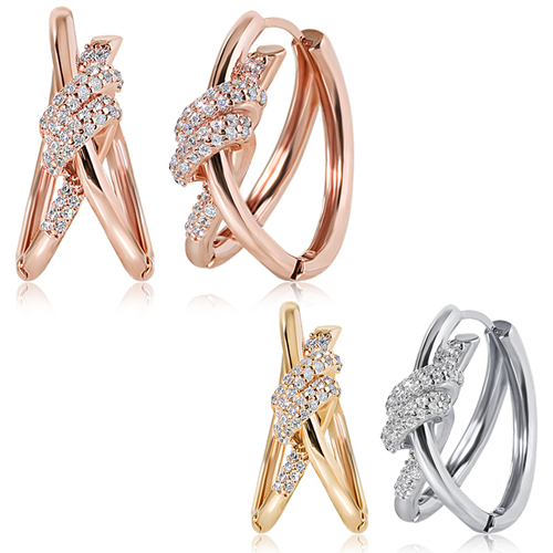 New 53%<br> <font color="red">14k gold★</font><br> Benda Knot One Touch Ring Earring<br> EA3069