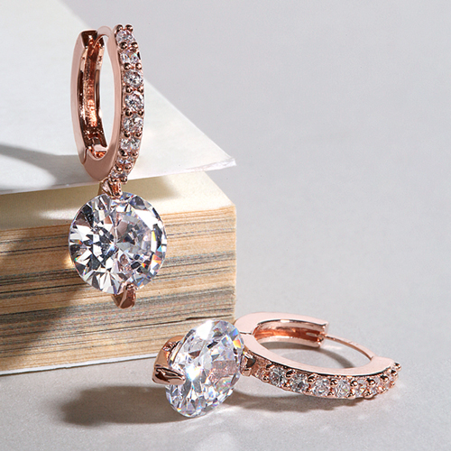 May Spring Special + Free Shipping★<BR> <FONT COLOR="RED">14k gold★</font><br> Diamond One Stone Ring Earrings<br> EA0850