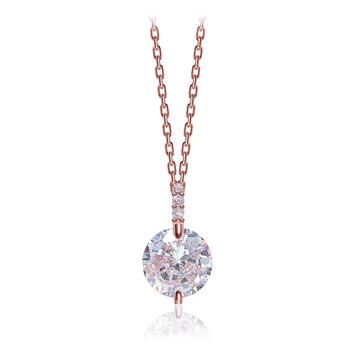 May Spring Special + Free Shipping★<br> <font color="red">92.5 Silver★</font><br> Diamond One Stone Necklace<Br> NA0211 Korea