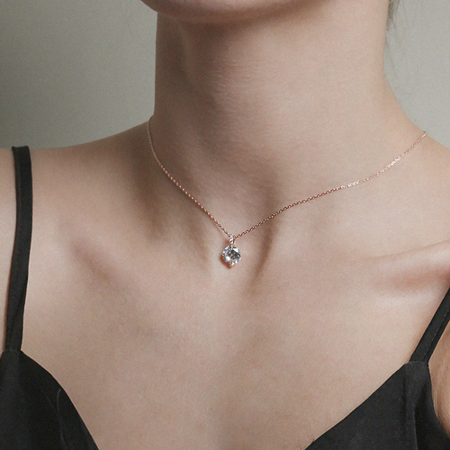 May Spring Special + Free Shipping★<br> <font color="red">92.5 Silver★</font><br> Diamond One Stone Necklace<Br> NA0211