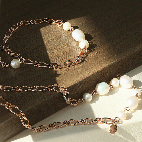 May Spring Special + Free Shipping★ <font color="red"><br>primium freshwater pearl</font><br> Necklace/bracelet SET<br> Oria freshwater pearl chain SET SET0376