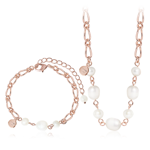May Spring Special + Free Shipping★ <font color="red"><br>primium freshwater pearl</font><br> Necklace/bracelet SET<br> Oria freshwater pearl chain SET SET0376 Korea