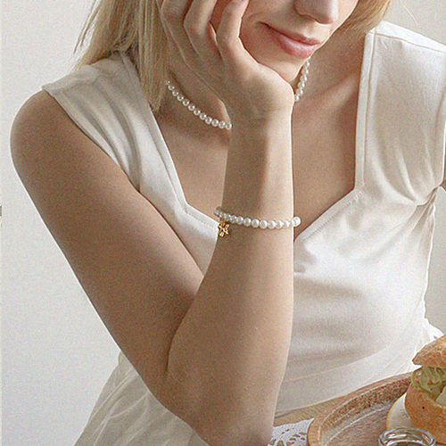 <font color="red">99.9% pure gold 24K Gold</font> bracelet<br><font color="red"> </font>Balloon Puppy Pure Gold Puppy Pearl Bracelet (6mm)<BR> BA0003_J