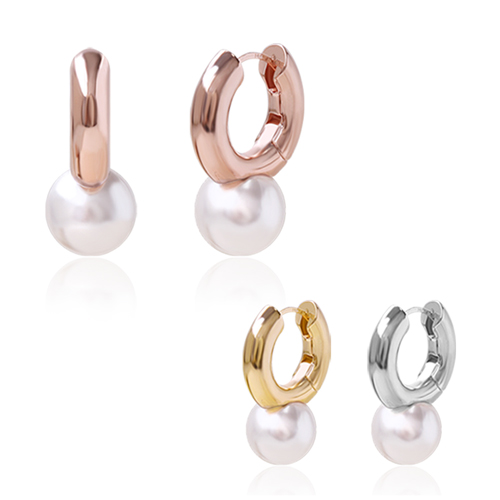 May Spring Special + Free Shipping★<br> <font color="red">14k ★</font><br> Showmei pearl one-touch ring Earring<br> EA2310