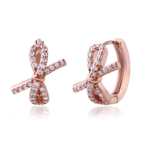 May Spring Special + Free Shipping★<br> <font color="red">14k gold★</font><br> Riley Bowknot One Touch Ring Earring<br> EA2337