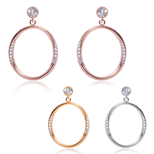 Summer Sale Special + Free Shipping★<br> <font color="red">14K★</font><br> Malit Round Olive Earring<br> EA2843