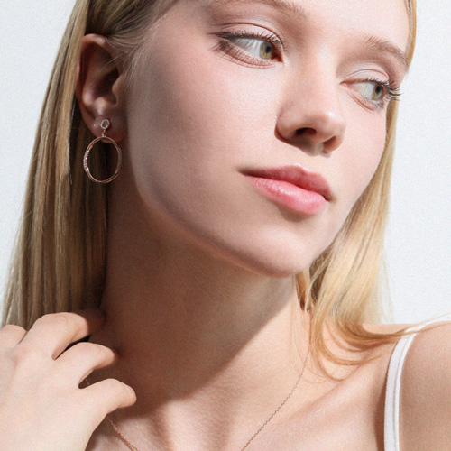 Summer Sale Special + Free Shipping★<br> <font color="red">14K★</font><br> Malit Round Olive Earring<br> EA2843
