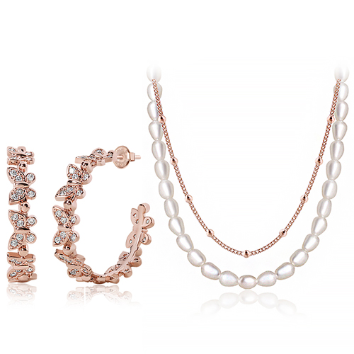 Summer Sale Special + Free Shipping★ <font color="red"><br>92.5 Silver★</font><br> Earring/Necklace SET<br> Sherry butterfly SET SET0445