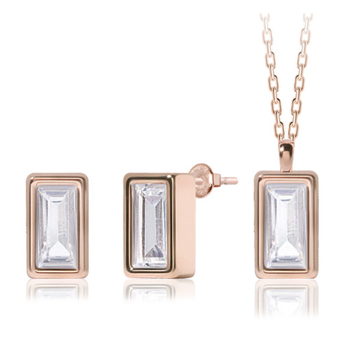 May Spring Special + Free Shipping★<br> <font color="red">14K★<br> Earring/Necklace SET</font><br> Tepa Square SET SET0448