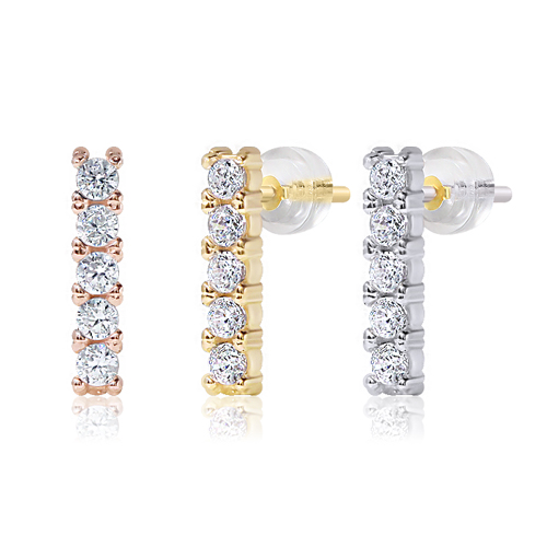 Free Shipping★<br> <font color="red">Total 10K Gold★</font><br> Vine Crystal Mini Earring<br> EA0014_R