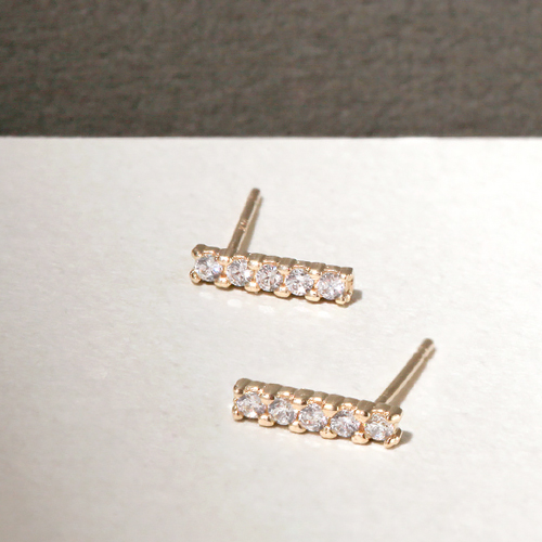 Free Shipping★<br> <font color="red">Total 10K Gold★</font><br> Vine Crystal Mini Earring<br> EA0014_R