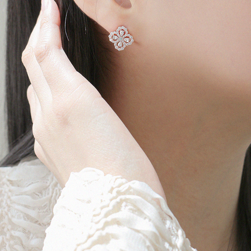 New arrivals 50% off ★Free shipping<br> <font color="red">92.5 Silver★</font><br> Proler Clover Earring<br> EA0068_A