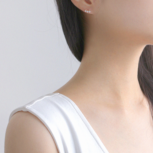 Free Shipping★<br> <font color="red">Total 10K Gold★</font><br> Underthree pearl Mini Earring<br> EA0001_R