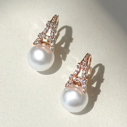 <font color="red">5/19 Today only! 19,800 won + free shipping★<br> 14K★</font><br> Peach Paris Pearl One Touch Ring Earring<br> EA3137