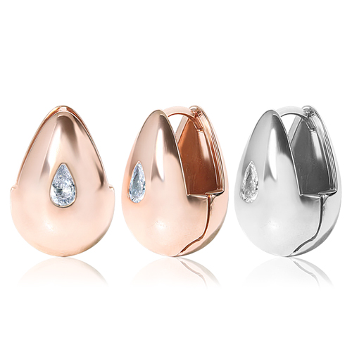 May Spring Special + Free Shipping★<br> <font color="red">14K★</font><br> Biref One Touch Ring Earring<br> EA3138
