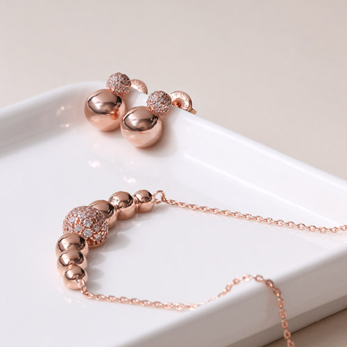 Set Special Sale 60%+Free Shipping<br> <font color="red">14k★<br> Earrings/Necklace SET</font><br> Mignon SET SET0145