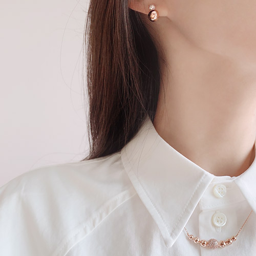 Set Special Sale 60%+Free Shipping<br> <font color="red">14k★<br> Earrings/Necklace SET</font><br> Mignon SET SET0145