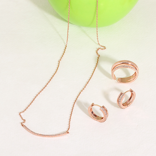 Free summer special price + free shipping★<br> <font color="red">14K★<br> Earring/Necklace/Ring SET</font><br> Nanette SET SET0467
